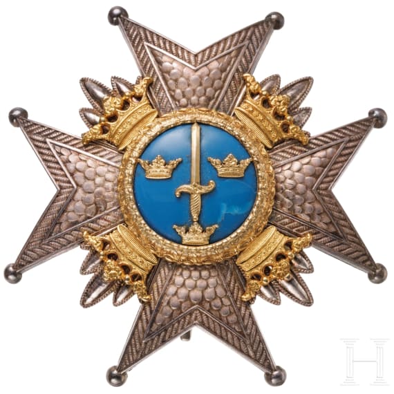K&ouml;niglicher Schwertorden - Bruststern zum Kommandeur, 20. Jhdt.