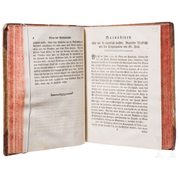 Christian Friedrich Schwan (1733 - 1815), "Abbildungen der vorz&uuml;glichsten Geistlichen-Orden in ihren gew&ouml;hnlichsten Ordenskleidungen", nahezu komplette zweib&auml;ndige Ausgabe, Mannheim, 1791