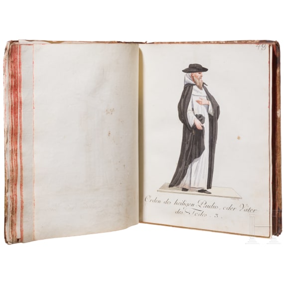 Christian Friedrich Schwan (1733 - 1815), "Abbildungen der vorz&uuml;glichsten Geistlichen-Orden in ihren gew&ouml;hnlichsten Ordenskleidungen", nahezu komplette zweib&auml;ndige Ausgabe, Mannheim, 1791