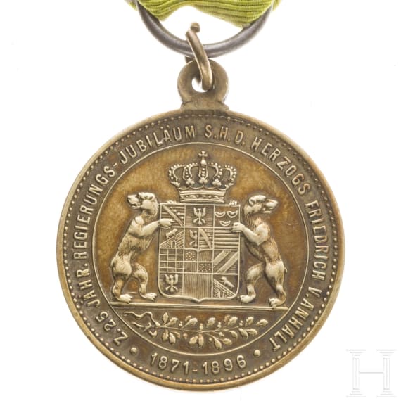 Herzog Friedrich I. von Anhalt - Erinnerungsmedaille zum 25. Regierungsjubil&auml;um 1896