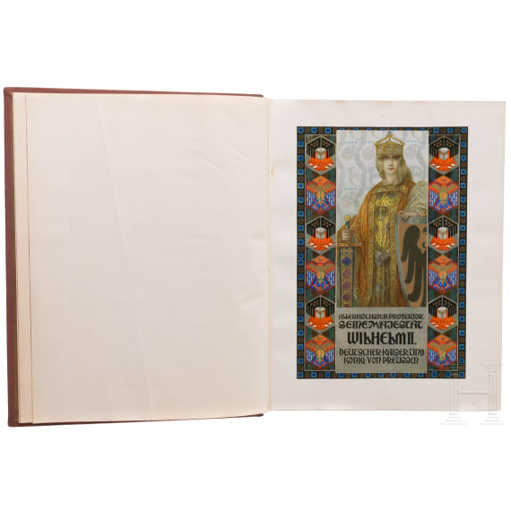 Sammlung patriotischer Prachtb&auml;nde, um 1890 - 1912