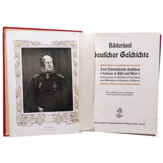 Sammlung patriotischer Prachtb&auml;nde, um 1890 - 1912