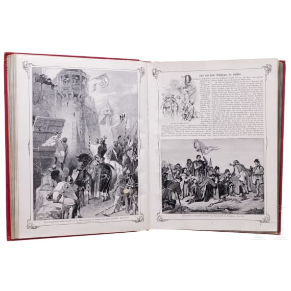 Sammlung patriotischer Prachtb&auml;nde, um 1890 - 1912