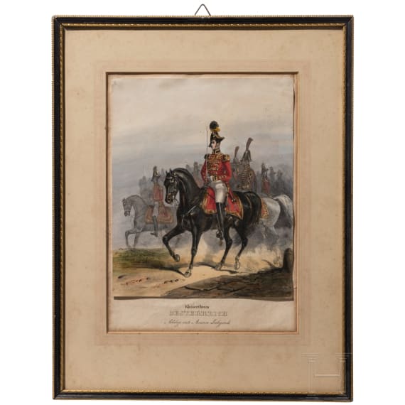 Kaisertum &Ouml;sterreich - vier farbige Lithographien von Garden und Gener&auml;len, 19./20. Jhdt.
