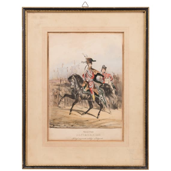 Kaisertum &Ouml;sterreich - vier farbige Lithographien von Garden und Gener&auml;len, 19./20. Jhdt.