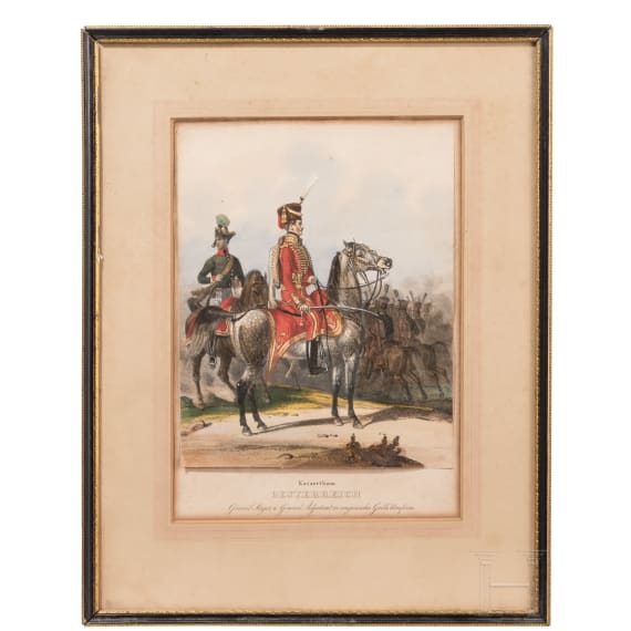 Kaisertum &Ouml;sterreich - vier farbige Lithographien von Garden und Gener&auml;len, 19./20. Jhdt.