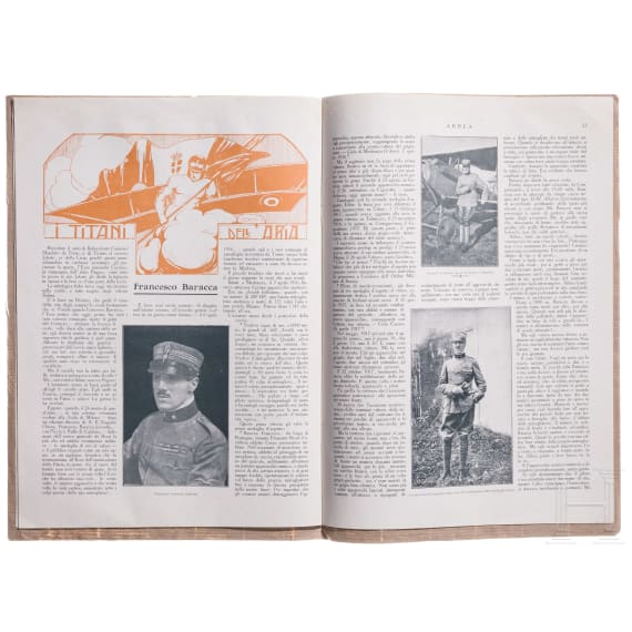 Neun Luftfahrtmagazine, einige mit Caproni-Artikeln, Italien, 1917 - 1919