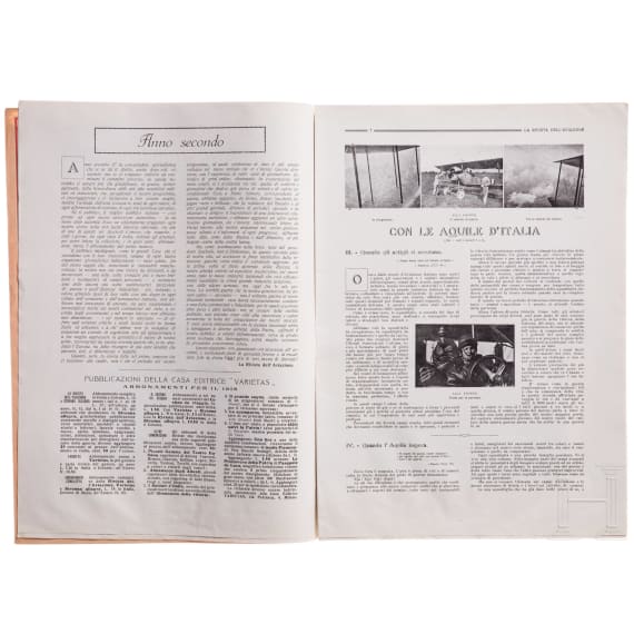 Neun Luftfahrtmagazine, einige mit Caproni-Artikeln, Italien, 1917 - 1919