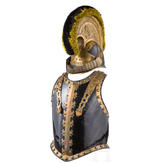 Helm M 1836 und K&uuml;rass f&uuml;r Offiziere der K&uuml;rassiere in besonderer Ausf&uuml;hrung