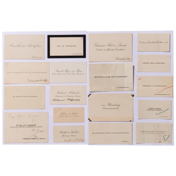 Prinz und Prinzessin Alfons von Bayern - Sammlung von ca. 670 Visiten- und Besucherkarten des europ&auml;ischen Adels, der gehobenen Gesellschaft, der Kirche oder des Milit&auml;rs, ab etwa 1870
