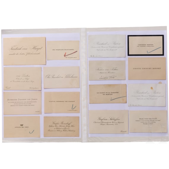 Prinz und Prinzessin Alfons von Bayern - Sammlung von ca. 670 Visiten- und Besucherkarten des europ&auml;ischen Adels, der gehobenen Gesellschaft, der Kirche oder des Milit&auml;rs, ab etwa 1870