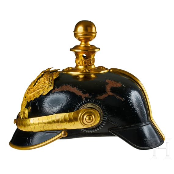 A helmet for Prussian Field Artillery Regiment 10 Officers