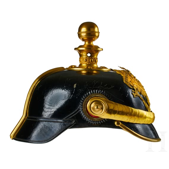 A helmet for Prussian Field Artillery Regiment 10 Officers