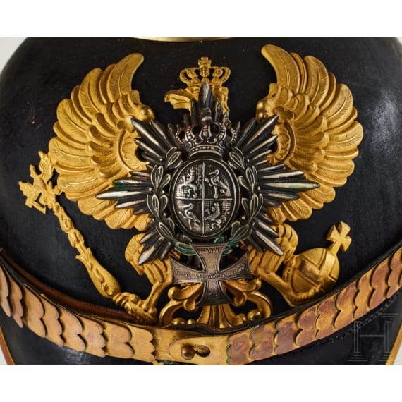 Reu&szlig; - Helm f&uuml;r einen Reserveoffizier im 7. Th&uuml;ringischen Infanterie-Regiment Nr. 96, II. Bataillon