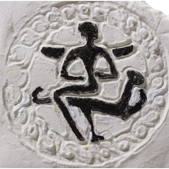 Compartmentsiegel aus Bronze mit gefl&uuml;gelter "G&ouml;ttin" auf Tier, Baktrien, 2. Jtsd. v. Chr.