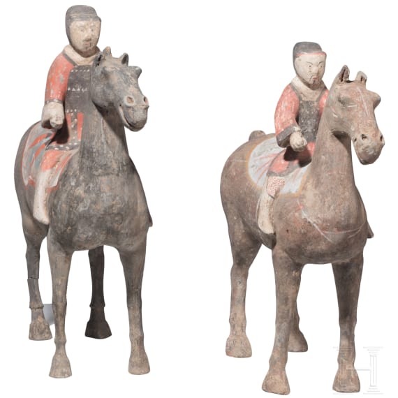 Zwei Reiterfiguren, China, westliche Han-Dynastie (206 v. Chr. - 8 n. Chr.)