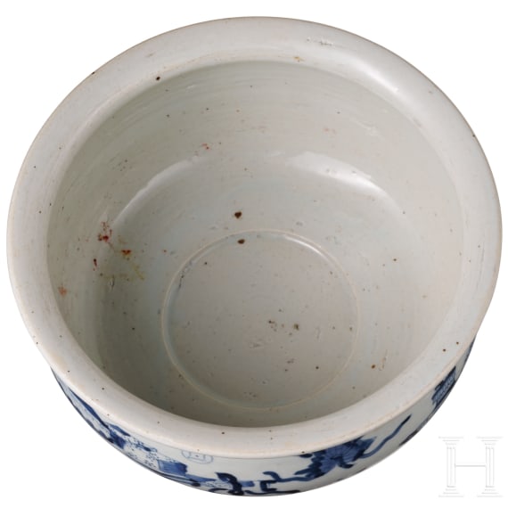 Blau-wei&szlig;e Schale, China, 20. Jhdt.