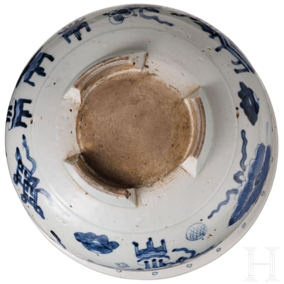 Blau-wei&szlig;e Schale, China, 20. Jhdt.