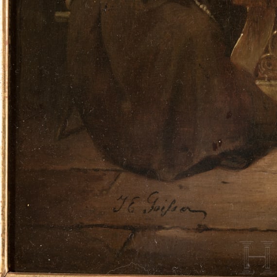 Jakob Emmanuel Gaisser (1825 - 1899) - "M&ouml;nche beim Feierabend", s&uuml;ddeutsch, 19. Jhdt.