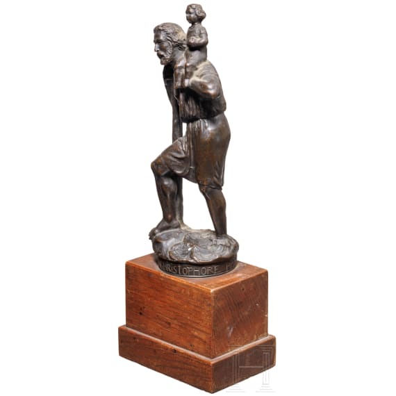 Max Hermann Fritz (1873 - 1948) - Hl. Christophorus aus Bronze, deutsch, 20. Jhdt.