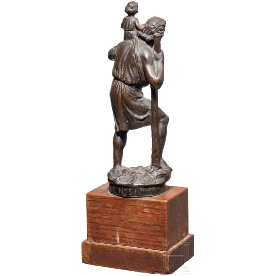 Max Hermann Fritz (1873 - 1948) - Hl. Christophorus aus Bronze, deutsch, 20. Jhdt.