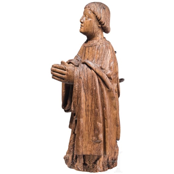 Betende Stifterfigur aus Eichenholz, Frankreich, um 1480