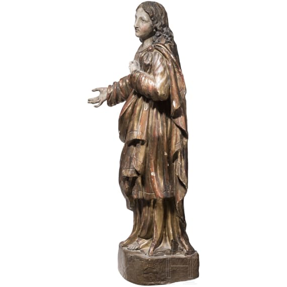 Klagende Maria aus Holz, wohl Spanien, 17. Jhdt.