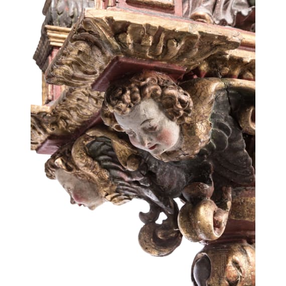 Bedeutende Prozessionsstange mit Hl. Katharina, s&uuml;ddeutsch, um 1680