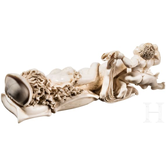 Venus und Amor aus Elfenbein, wohl fl&auml;misch, 17./18. Jhdt.