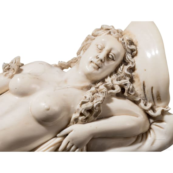 Venus und Amor aus Elfenbein, wohl fl&auml;misch, 17./18. Jhdt.
