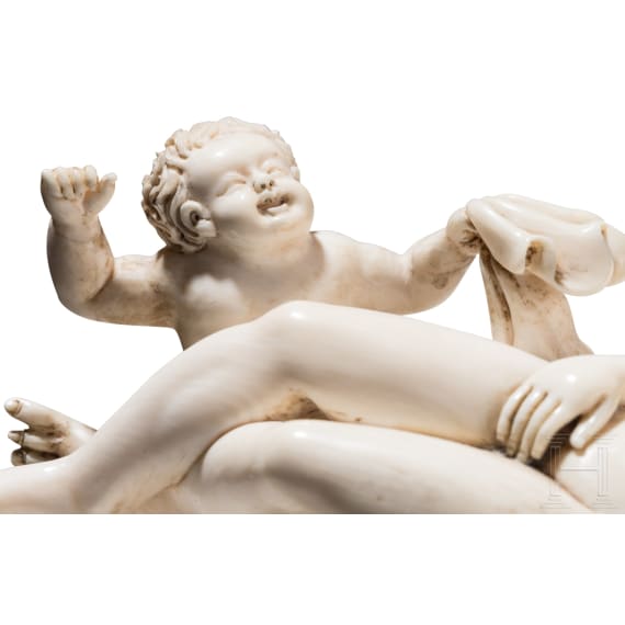 Venus und Amor aus Elfenbein, wohl fl&auml;misch, 17./18. Jhdt.