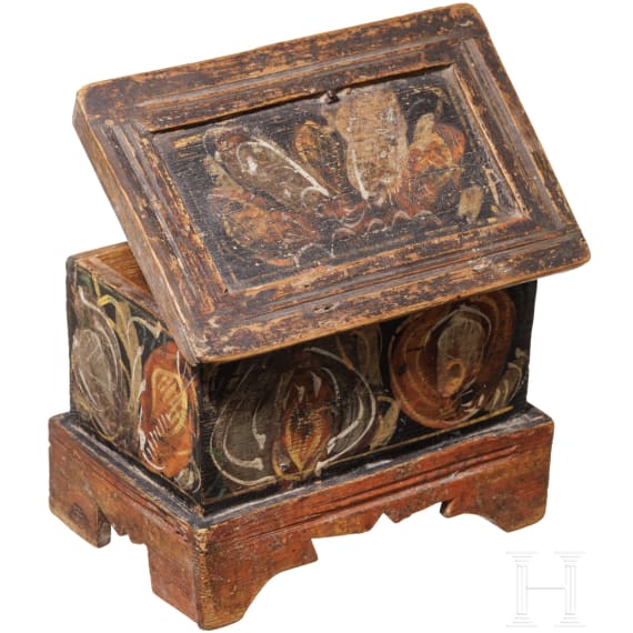 Bemaltes K&auml;stchen, Berchtesgaden, um 1800