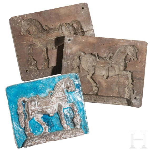 Doppelseitige Holzmodel f&uuml;r Votivfiguren, s&uuml;ddeutsch, 18. Jhdt.
