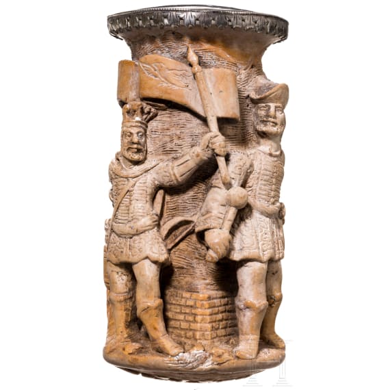 Aufwendig geschnitzter Pfeifenkopf aus Meerschaum, deutsch, 19. Jhdt.