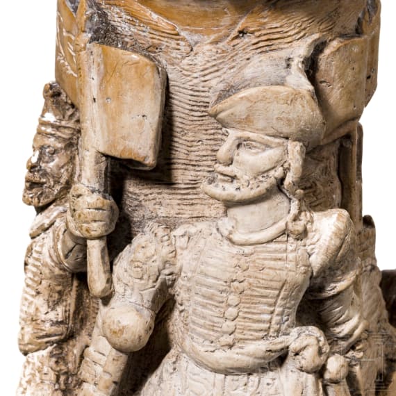 Aufwendig geschnitzter Pfeifenkopf aus Meerschaum, deutsch, 19. Jhdt.