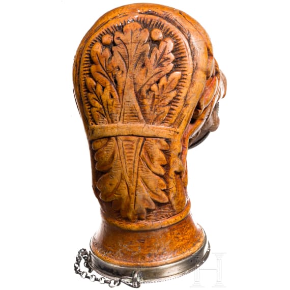 Beschnitzter Pfeifenkopf aus Meerschaum, deutsch, 19. Jhdt.