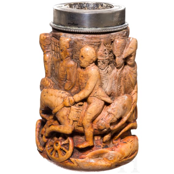 Beschnitzter Pfeifenkopf aus Meerschaum, deutsch, 19. Jhdt.