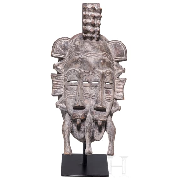 Senufo-Kpelie-Maske, Elfenbeink&uuml;ste, 20. Jhdt.