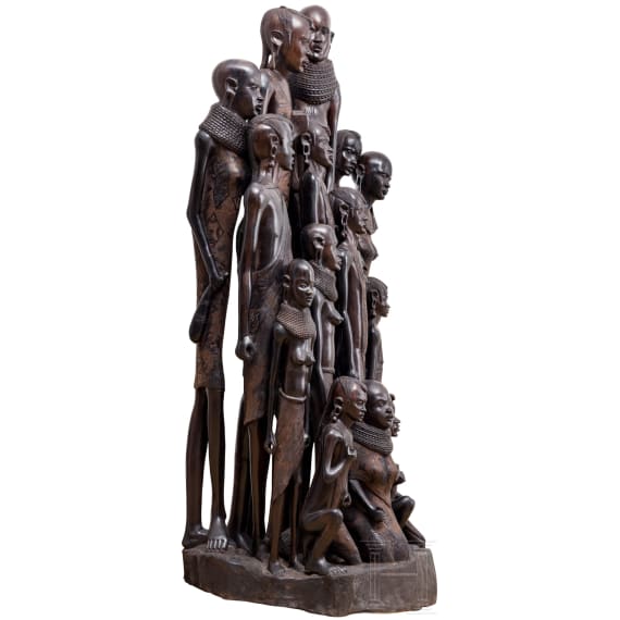 Skulptur einer Familie, Kenia, 20. Jhdt.