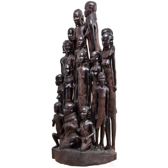 Skulptur einer Familie, Kenia, 20. Jhdt.