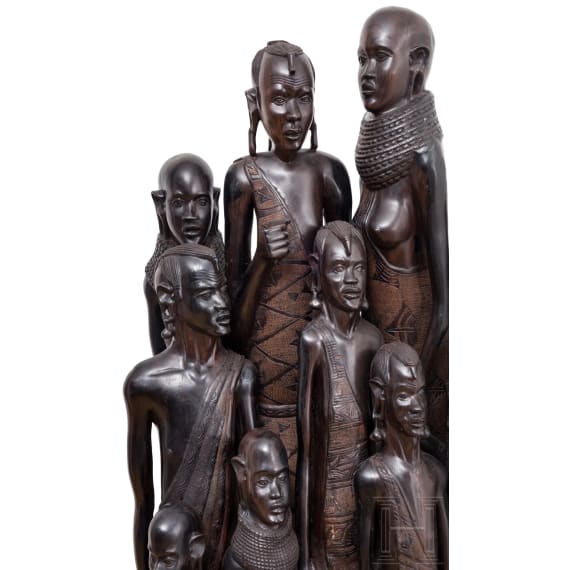 Skulptur einer Familie, Kenia, 20. Jhdt.
