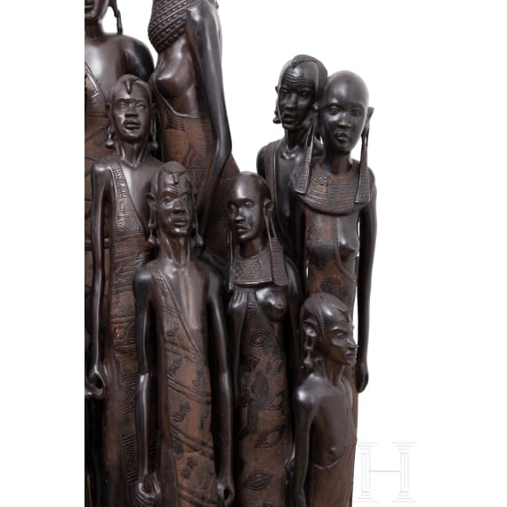 Skulptur einer Familie, Kenia, 20. Jhdt.