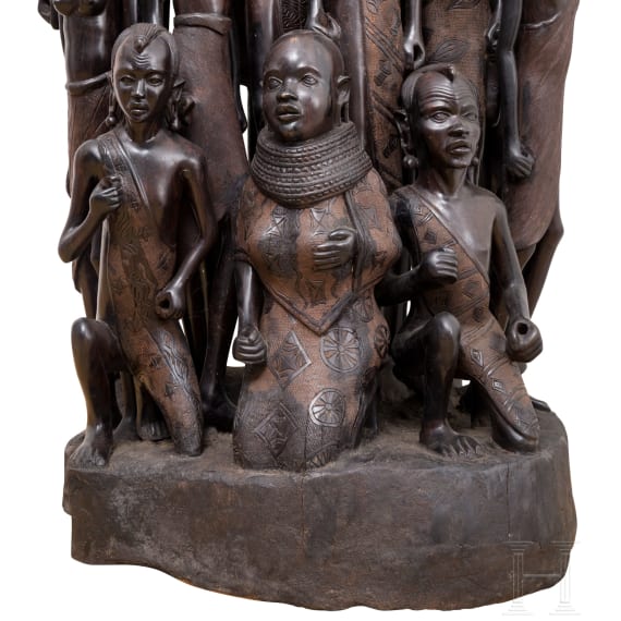 Skulptur einer Familie, Kenia, 20. Jhdt.