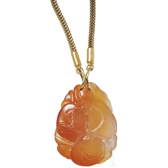 Goldkette mit feinem Achat-Anh&auml;nger