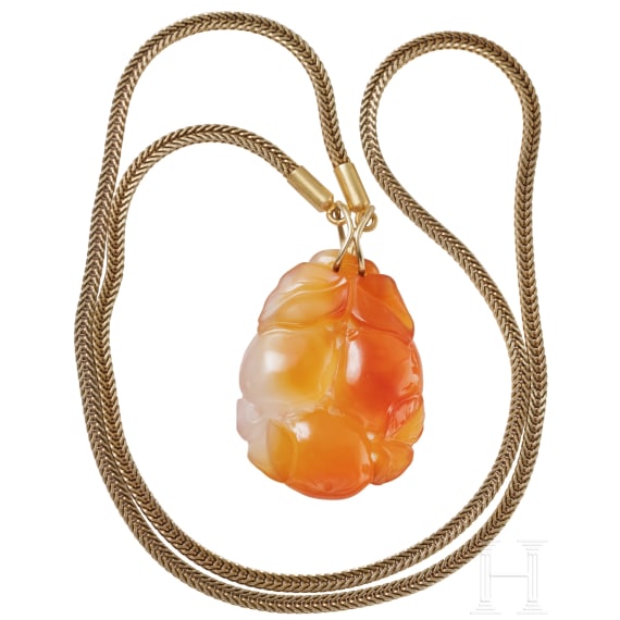 Goldkette mit feinem Achat-Anh&auml;nger