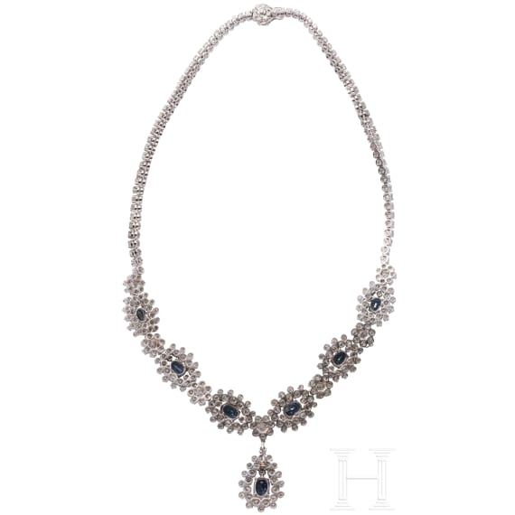 Prunkvolles, wandelbares Collier mit Saphieren und Brillanten (ca. 11,66ct)