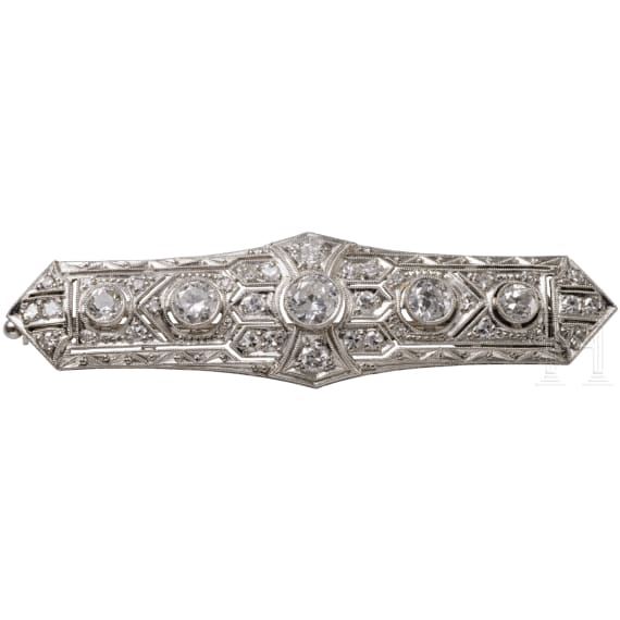 Art-Deco-Brosche aus Platin, um 1920