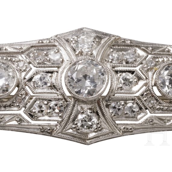 Art-Deco-Brosche aus Platin, um 1920