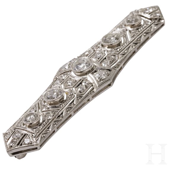 Art-Deco-Brosche aus Platin, um 1920