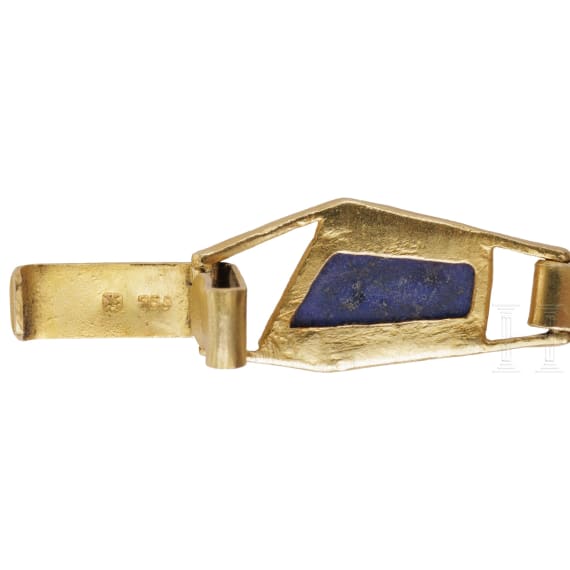 An 18ct gold and lapis lazuli bracelet